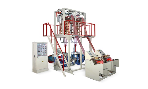 Double Die head Two Line Pe Film plastic extruder Blowing Machine