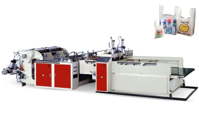 Auto speedy two line hot cutting bag making machine for sale