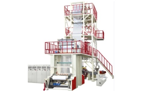 Three five layer coextruding LDPE film up rotary  IBC blown film machine