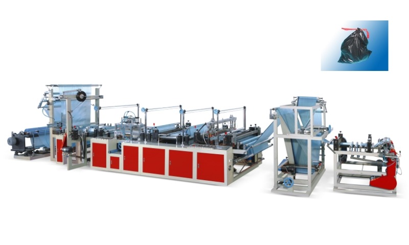 Auto threading garbage bag making machine